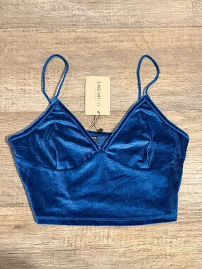 Shein Bae Velvet Cami Crop Top - Medium - NWT